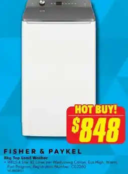 The Good Guys FISHER & PAYKEL 8kg Top Load Washer offer