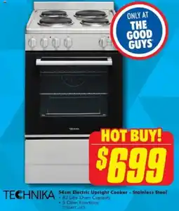 The Good Guys TECHNIKA 54cm Electric Upright Cooker - Stainless Steel offer