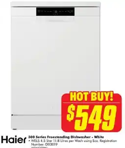The Good Guys Haier 300 Series Freestanding Dishwasher - White offer