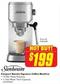 The Good Guys Sunbeam Compact Barista Espresso Coffee Machine offer