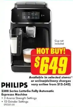 The Good Guys PHILIPS 2300 Series LatteGo Fully Automatic Espresso Machine offer