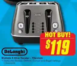The Good Guys DeLonghi Distinta 4 Slice Toaster - Titanium offer