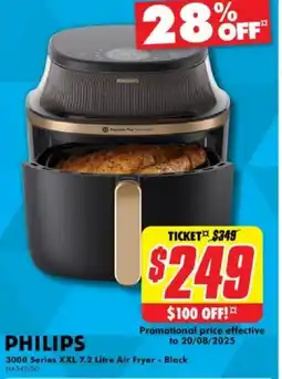 The Good Guys PHILIPS 3000 Series XXL 7.2 Litre Air Fryer - Black offer