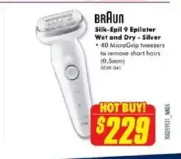 The Good Guys Braun Silk-Epil 9 Epilator Wet and Dry-Silver offer