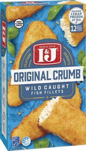 IGA I&J Fish Wild Caught Original Crumb or Beer Batter Fish Fillets 1-1.03kg Selected Varieties offer