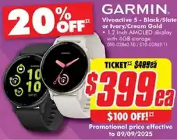 The Good Guys Garmin vivoactive 5 black slate off or ivory cream gold offer