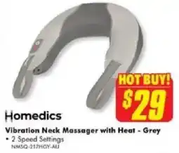 The Good Guys Homedics Vibration Neck Massager with Heat - Grey offer