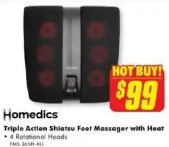 The Good Guys Homedics Triple Action Shiatsu Foot Massager with Heat offer
