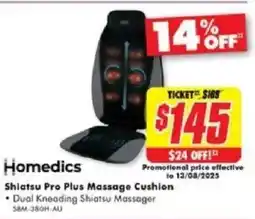 The Good Guys Homedics Shiatsu Pro Plus Massage Cushion offer