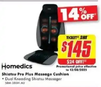 The Good Guys Homedics Shiatsu Pro Plus Massage Cushion offer