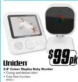 The Good Guys Uniden 2.8" Colour Display Baby Monitor offer