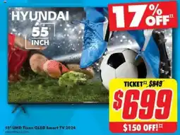 The Good Guys HYUNDAI 55" UHD Tizen QLED Smart TV 2024 offer