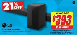 The Good Guys LG 3.1Ch 340W Soundbar offer