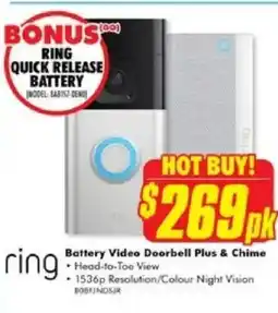 The Good Guys Battery Video Doorbell Plus & Chime offer