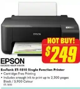 The Good Guys EPSON EcoTank ET-1810 Single Function Printer offer
