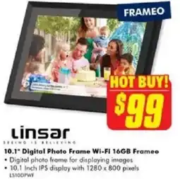 The Good Guys Linsar 10.1" Digital Photo Frame Wi-Fi 16GB Frameo offer