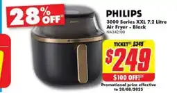 The Good Guys PHILIPS 3000 Series XXL 7.2 Litre Air Fryer - Black offer