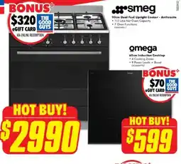 The Good Guys smeg 90cm Dual Fuel Upright Cooker - Anthracite offer