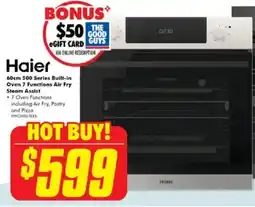 The Good Guys Haier 60cm 500 Series Built-in Steam Assist offer
