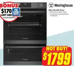 The Good Guys Westinghouse 60cm Double Oven offer