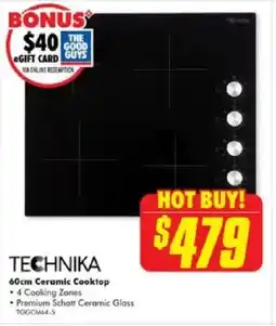 The Good Guys TECHNIKA 60cm Ceramic Cooktop offer