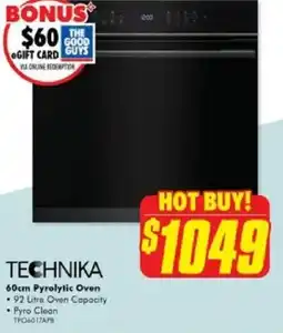 The Good Guys TECHNIKA 60cm Pyrolytic Oven offer