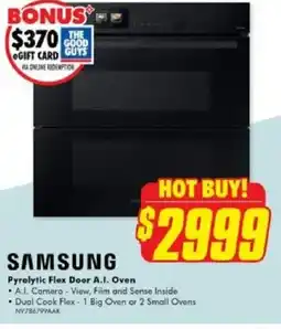 The Good Guys SAMSUNG Pyrolytic Flex Door A.I. Oven offer