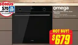 The Good Guys omega 60cm 8 Function Electric Oven - Midnight offer