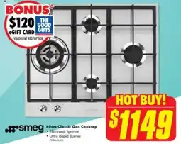 The Good Guys Smeg 60cm Classic Gas Cooktop offer