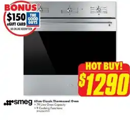 The Good Guys Smeg 60cm Classic Thermoseal Oven offer