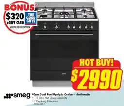 The Good Guys Smeg 90cm Dual Fuel Upright Cooker - Anthracite offer