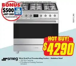 The Good Guys Smeg 90cm Dual Fuel Freestanding Cooker - Stainless Steel offer