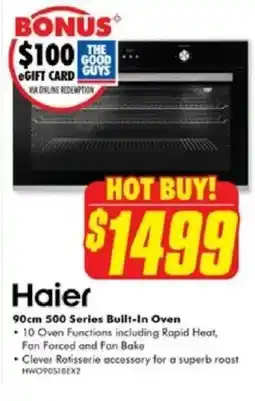 The Good Guys Haier 90cm 500 Series Built-In Oven offer