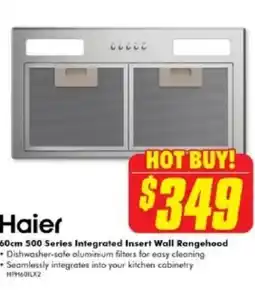 The Good Guys Haier 60cm 500 Series Integrated Insert Wall Rangehood offer