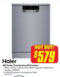 The Good Guys Haier 300 Series Freestanding Dishwasher offer