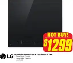 The Good Guys LG 60cm Induction Cooktop, 4 Cook Zones, 2 Flexi offer