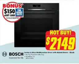 The Good Guys BOSCH Series 6 60cm Multifunction Oven with Added Steam - Black offer