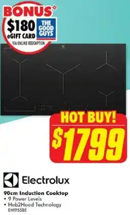 The Good Guys Electrolux 90cm Induction Cooktop offer