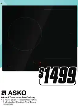 The Good Guys ASKO 60cm 3 Zone Induction Cooktop offer
