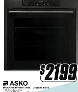 The Good Guys ASKO 60cm Craft Pyrolytic Oven - Graphite Black offer