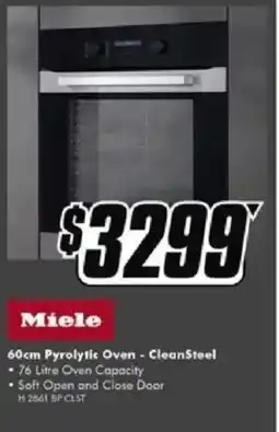 The Good Guys Miele 60cm Pyrolytic Oven - CleanSteel offer