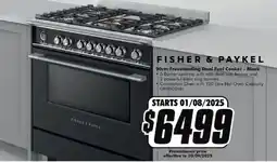The Good Guys FISHER & PAYKEL 90cm Freestanding Dual Fuel Cooker - Black offer