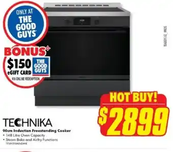 The Good Guys TECHNIKA 90cm Induction Freestanding Cooker offer