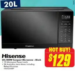 The Good Guys Hisense 20L 800W Compact Microwave - Black offer