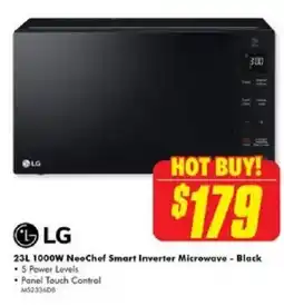 The Good Guys LG 23L 1000W NeoChef Smart Inverter Microwave - Black offer