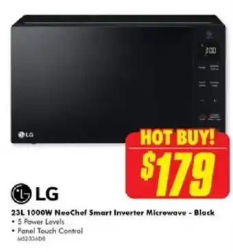 The Good Guys LG 23L 1000W NeoChef Smart Inverter Microwave - Black offer