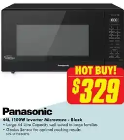 The Good Guys Panasonic 44L 1100W Inverter Microwave - Black offer