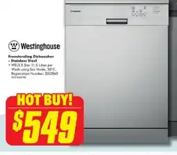 The Good Guys Westinghouse Freestanding Dishwasher - Stainless Steel offer