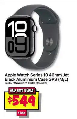 JB Hi-Fi Apple Watch Series 10 46mm Jet Black Aluminium Case GPS (M/L) offer