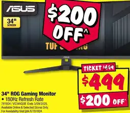 JB Hi-Fi 34" ROG Gaming Monitor offer